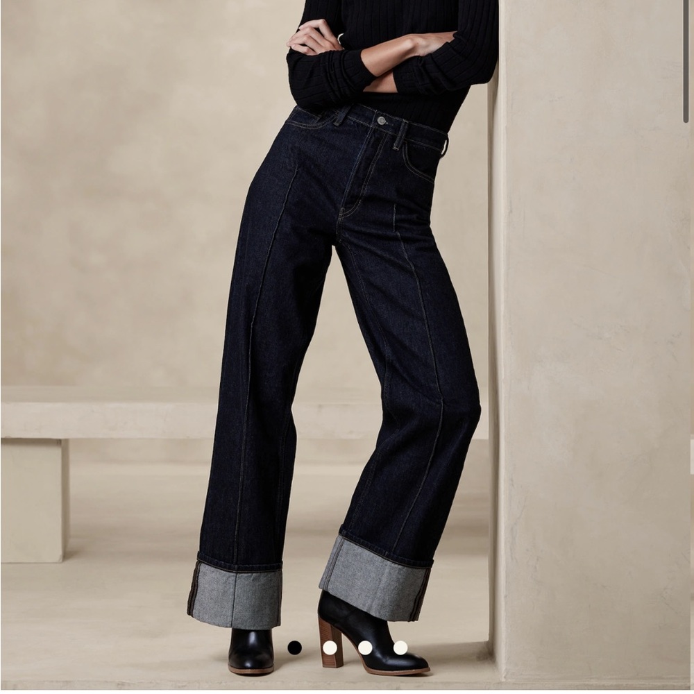 Banana Republic Wide Leg Cuff Jean